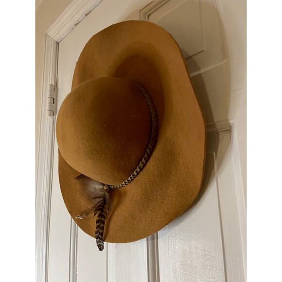 Vintage Boho Chic Brown Hat with Feather main image 2
